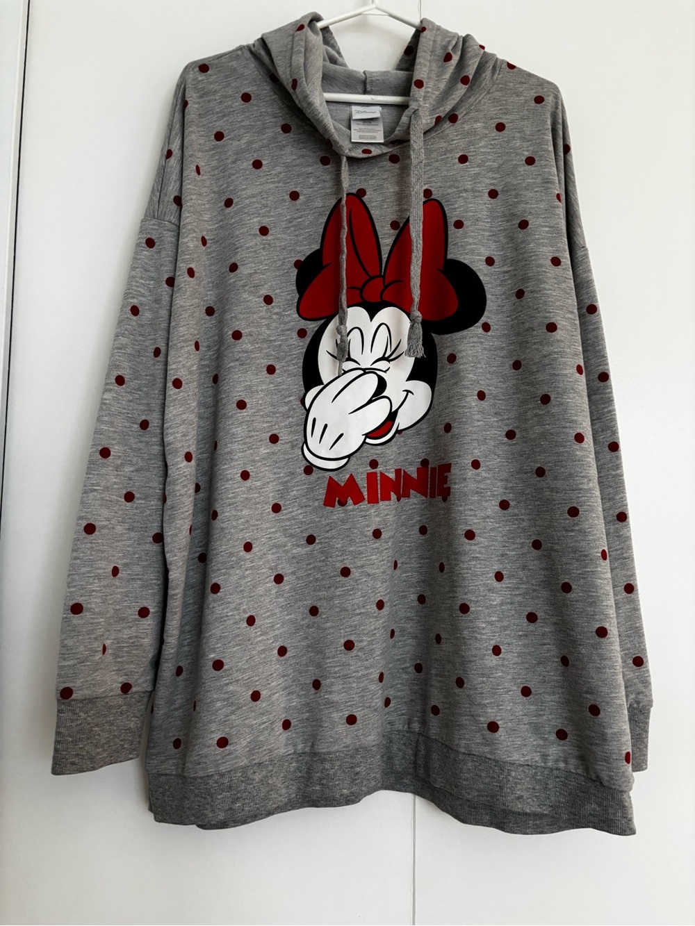 Disney Minnie Mouse Gray Hoodie with Red Polka Dots